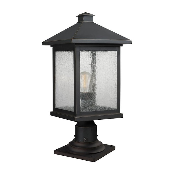 Z-Lite Portland 1 Light Outdoor Pier Mount Light, Oil Rubbed Bronze And Clear Seedy 531PHBR-533PM-ORB - main